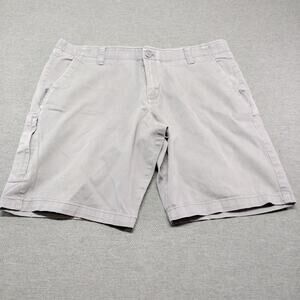 Faded Glory Men's 38 Chino Shorts Grey Cotton Stretch Flat Front Casual Gray 38
